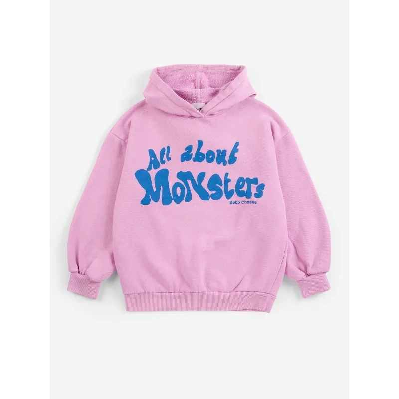Autumn Kids Hoodies Cartoon Monster Boy Fleece-lined Sweatshirt Baby Tops Children's Clothes Girls Trendy Casual  Hoodie