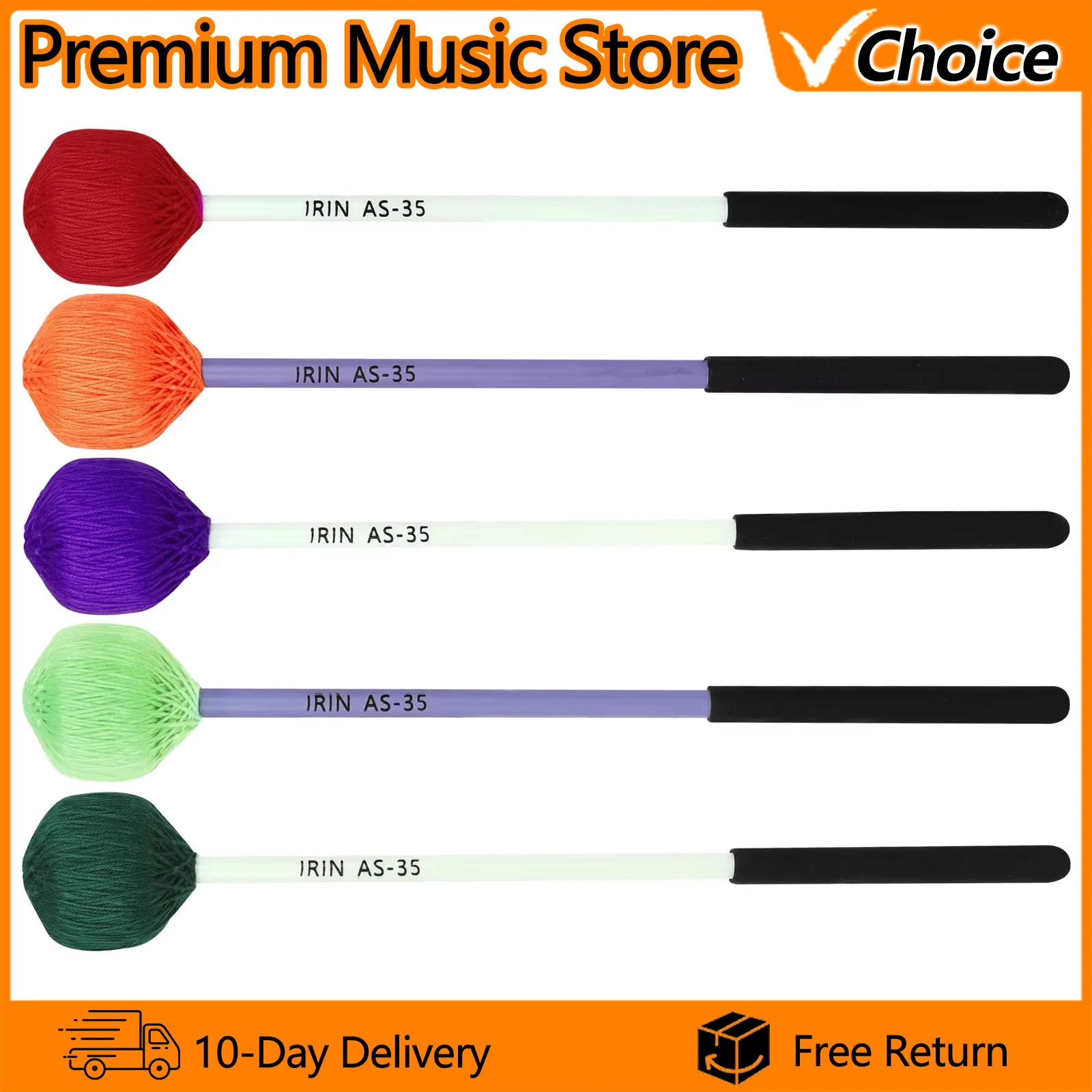 IRIN AS-35 Drumsticks Professionelle Bass Drum Sticks Marimba Mallets Anti-rutsch Griff Percussion Instrumente Zubehör