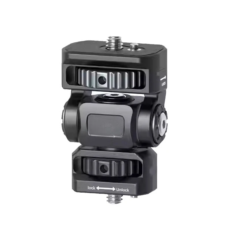 

Full metal aluminum alloy double head 1/4 screw snail gimbal SLR camera mobile phone clip same screen bracket
