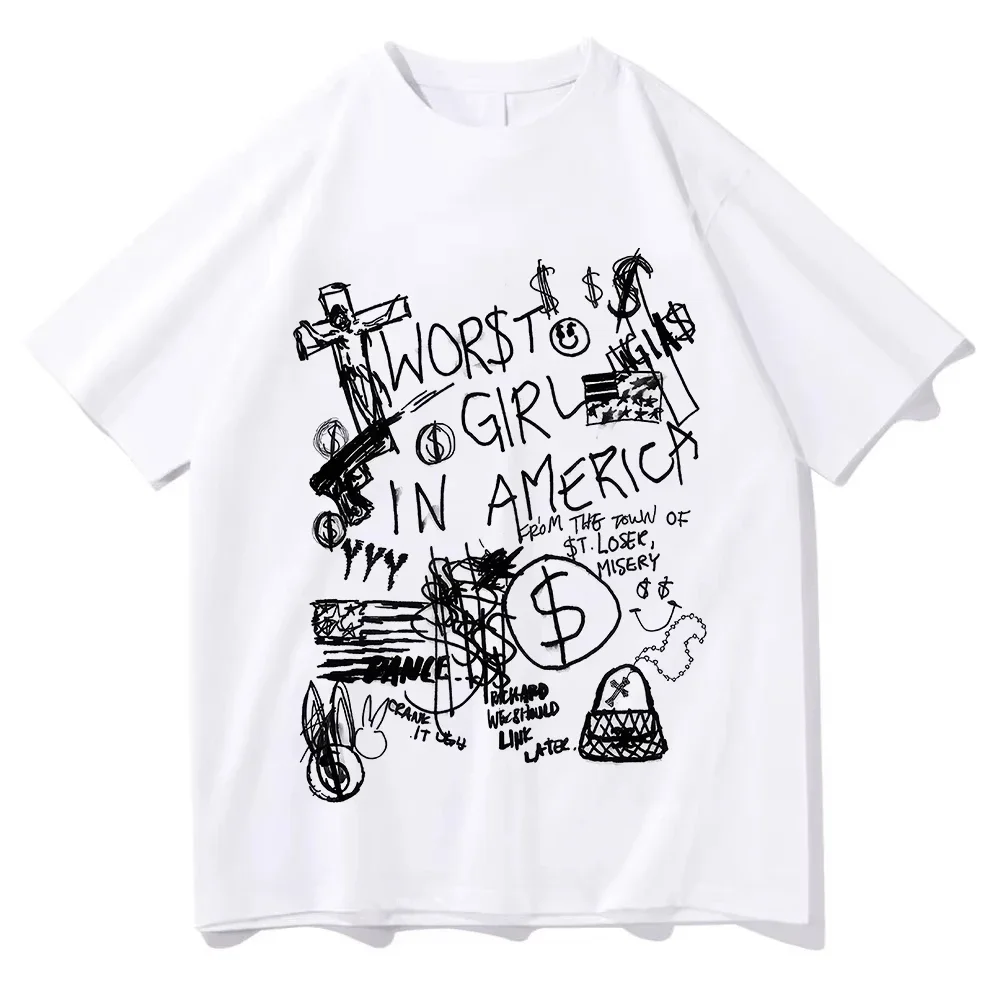 Slayyyter WOR$T GIRL IN AMERICA T Shirt Clothing Clothes Graphic Tops for Gifts Hight Quality T Shirts
