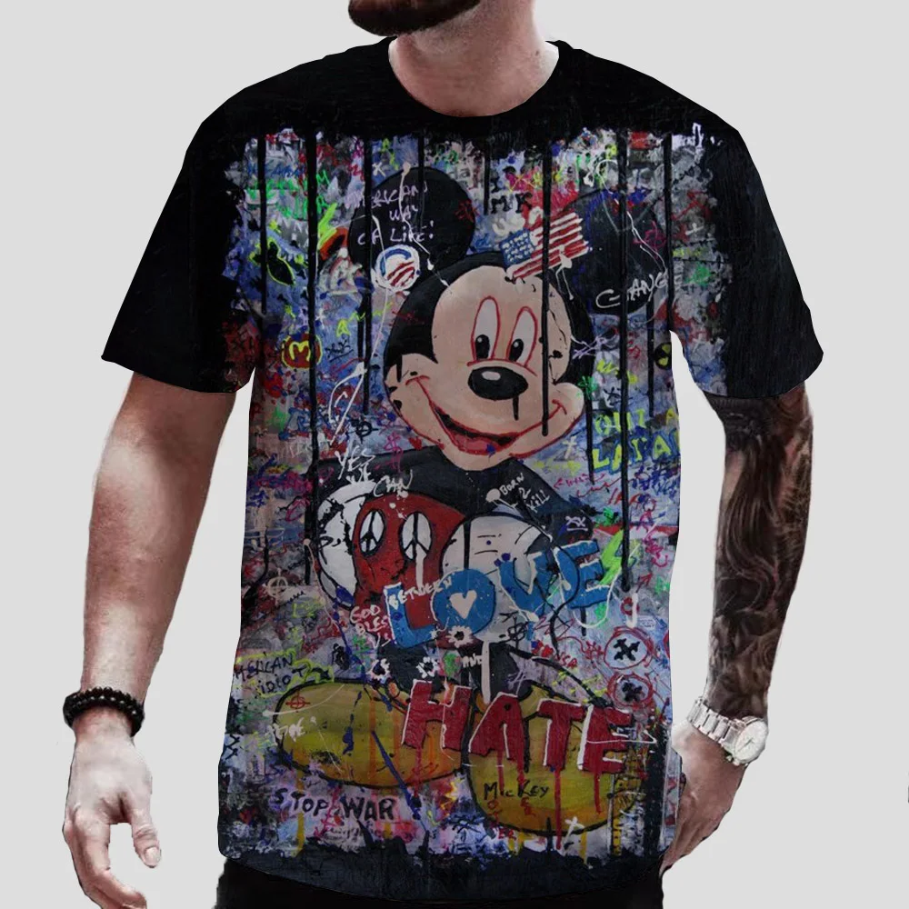 2024 Disney T-Shirts Mickey Minnie Mouse Cartoon Anime 3D Print Streetwear Men Kids Fashion Oversized T Shirt Kids Tees Tops