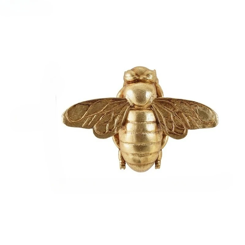 Golden Resin Bee Ornament Insect Wall Decoration Pendant Crafts Animal Sculpture Display Model Statue Hanging Decorations