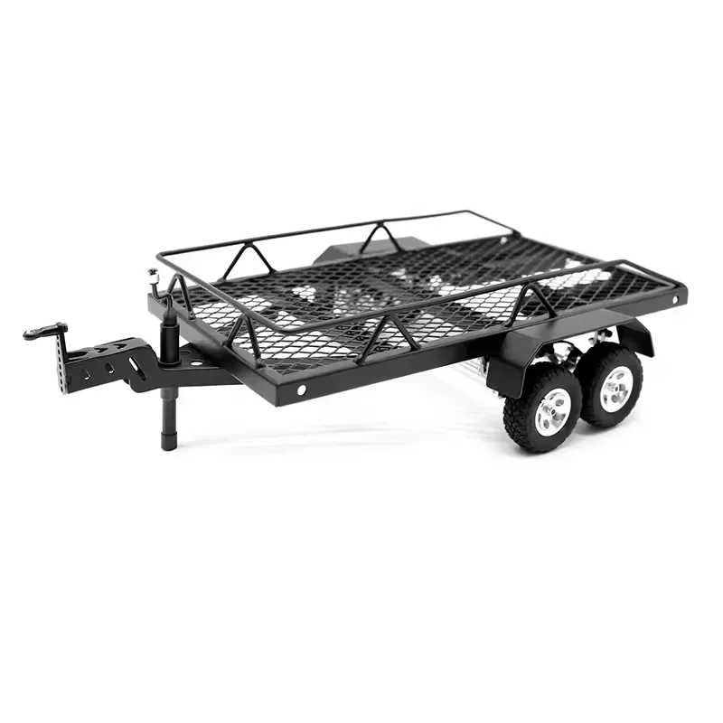 1:24 Metal RC Car Trailer Cargo Carrier for Trx4m Scx24 Fms24 FMS18 DIY RC Car Upgrade Parts Accessories