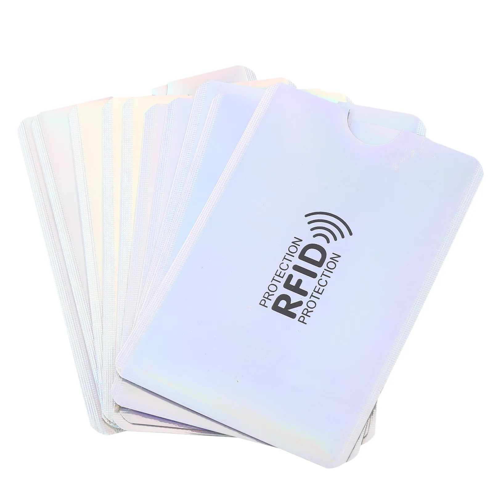 

10 шт. портативных защитных чехлов для кредитных карт с технологией RFID-защиты, удобные для путешествий, компактный дизайн