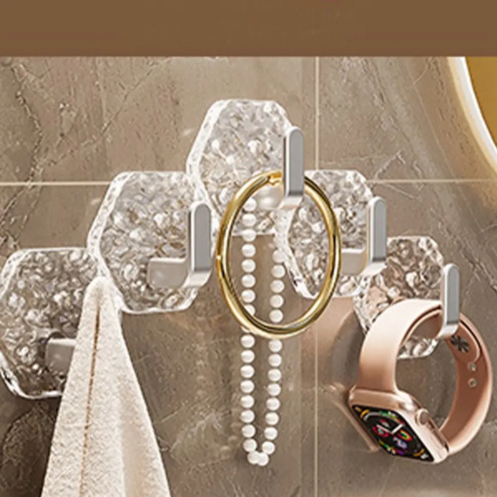 10pcs Creative Transparent Wall hanging Hook Wall Mounted Self Adhesive Storage Rack Waterproof Punch-Free Key Hooks Bag