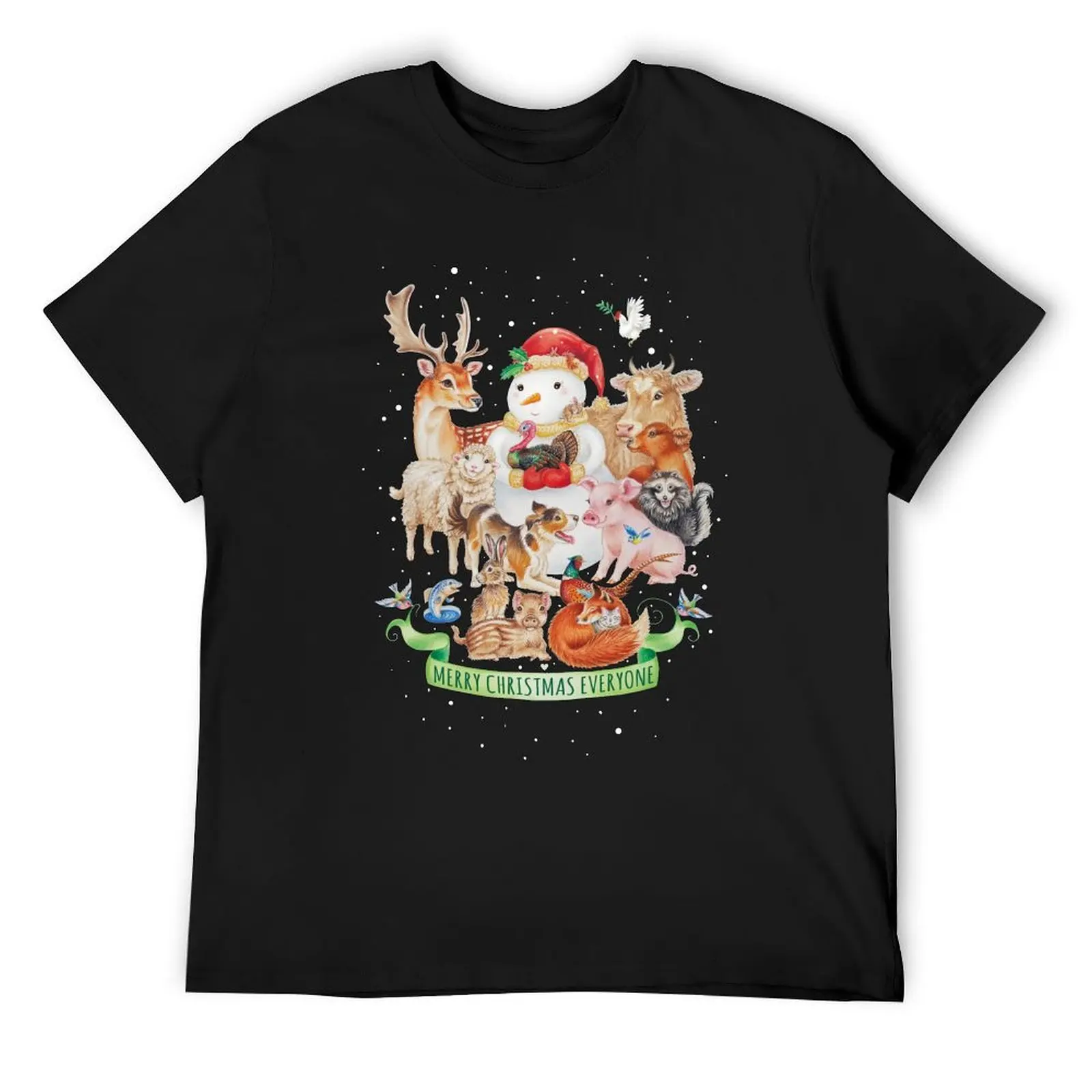 Merry vegan christmas by Maria Tiqwah T-Shirt anime tshirt oversized aesthetic clothes graphic t shirts men clothing