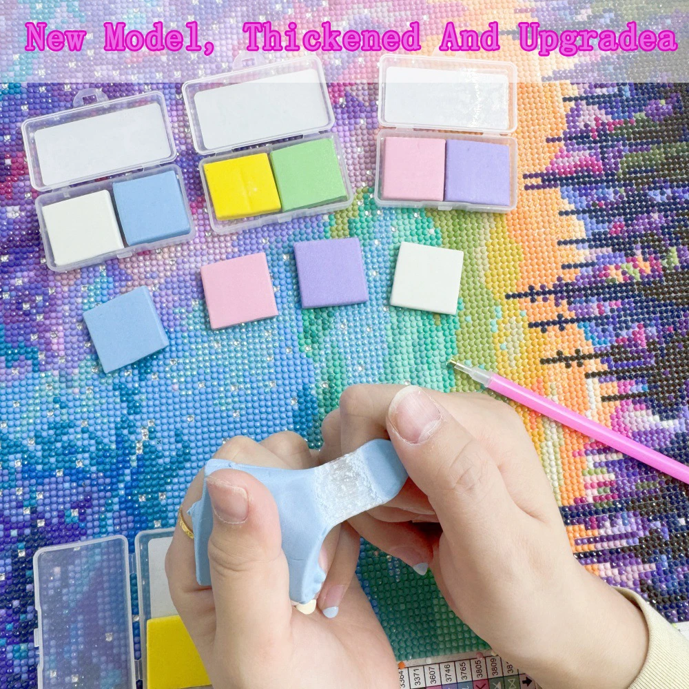 2pcs 1.18in Diamond Painting Putty Wax, Long-Lasting Stickiness Diamond Art Putty Clay Glue for Diamond Art Accessories and Tool