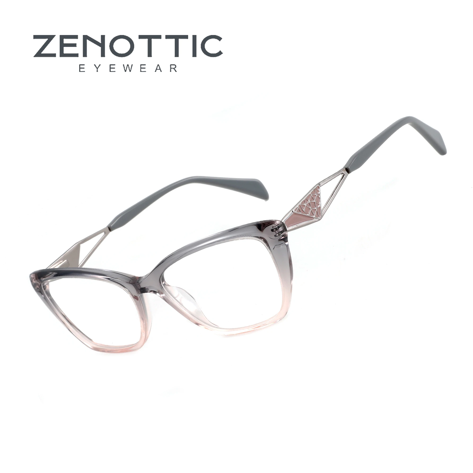 

ZENOTTIC 2024 Trend Cat Eye Optical Glasses Frame Peculiar Fashion Leg Women Non-Prescription Acetate Eyeglasses MG6592