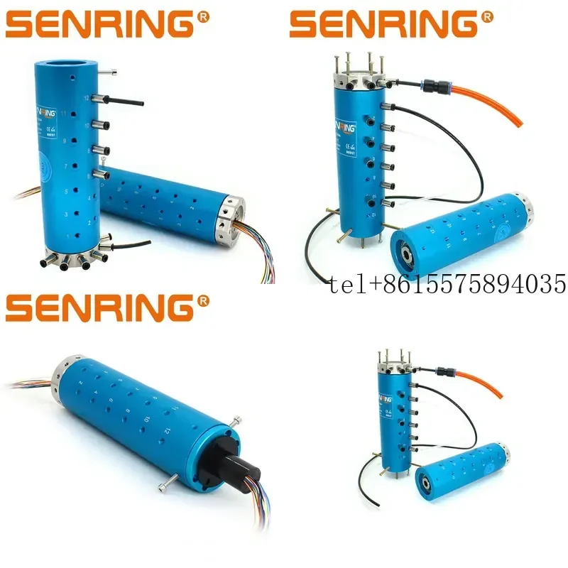 hot Senring Rotary joint 12 passages M5 port with electrical wires 6-56 wires