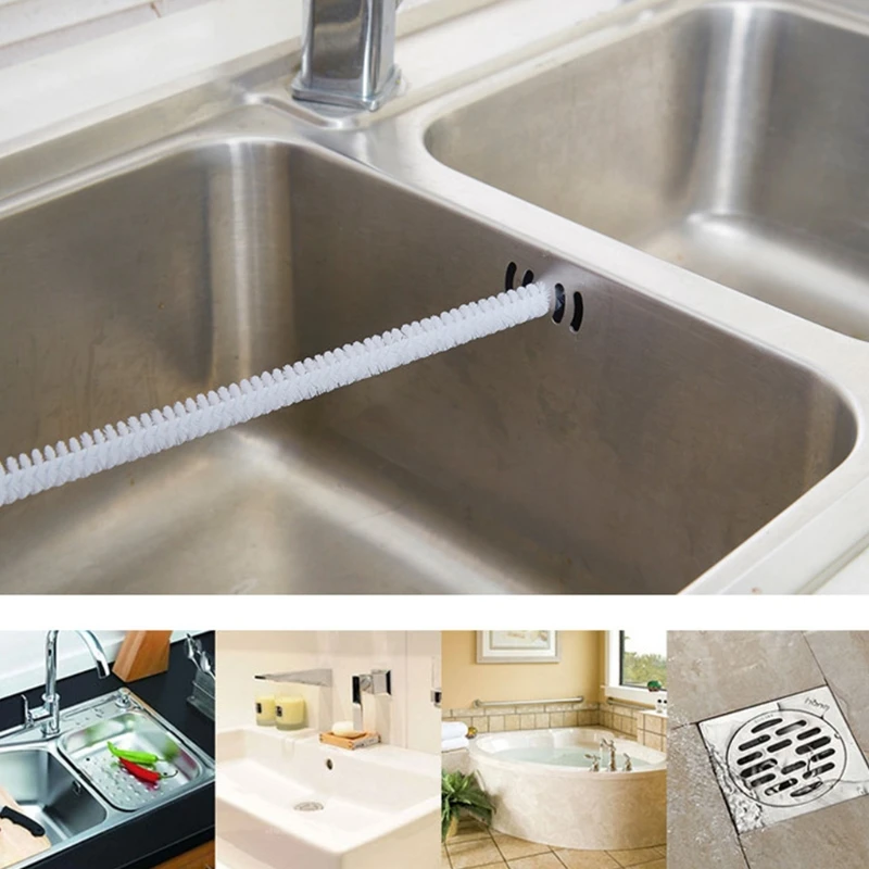 Kitchen Sink Pipe Dredging Brush Bathroom Hair Sewer Cleaning Hook Sticks Bendable Drain Cleaner Clog Plug Hole Remover Tool