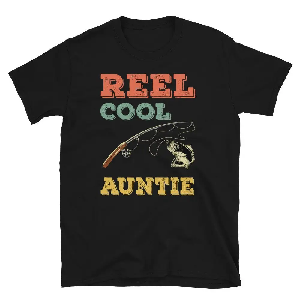 Reel Cool Auntie T Shirt Bass Fishing Aunt Fish Fisherwoman Womens s for Women