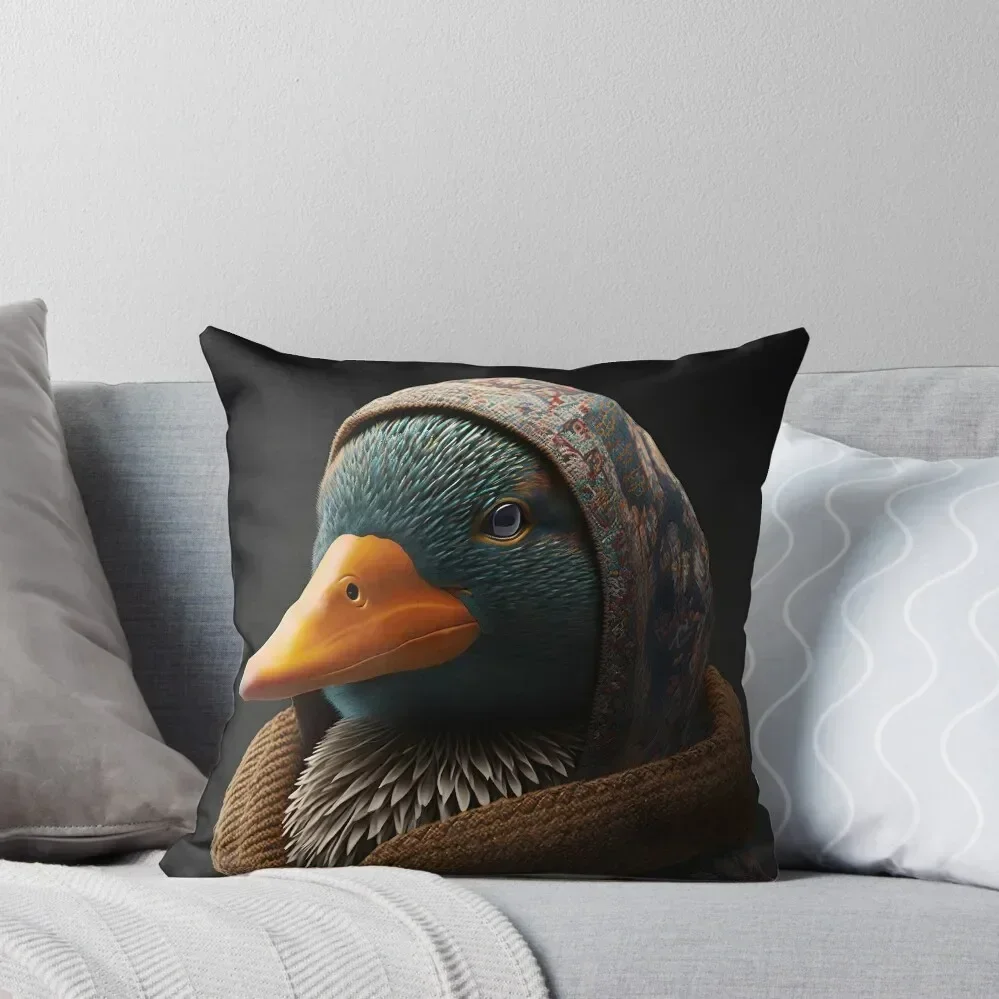 

Duck Portrait, Exotic Animals Throw Pillow Christmas s Covers New year pillow cover luxury Christmas Covers For Cushions pillow