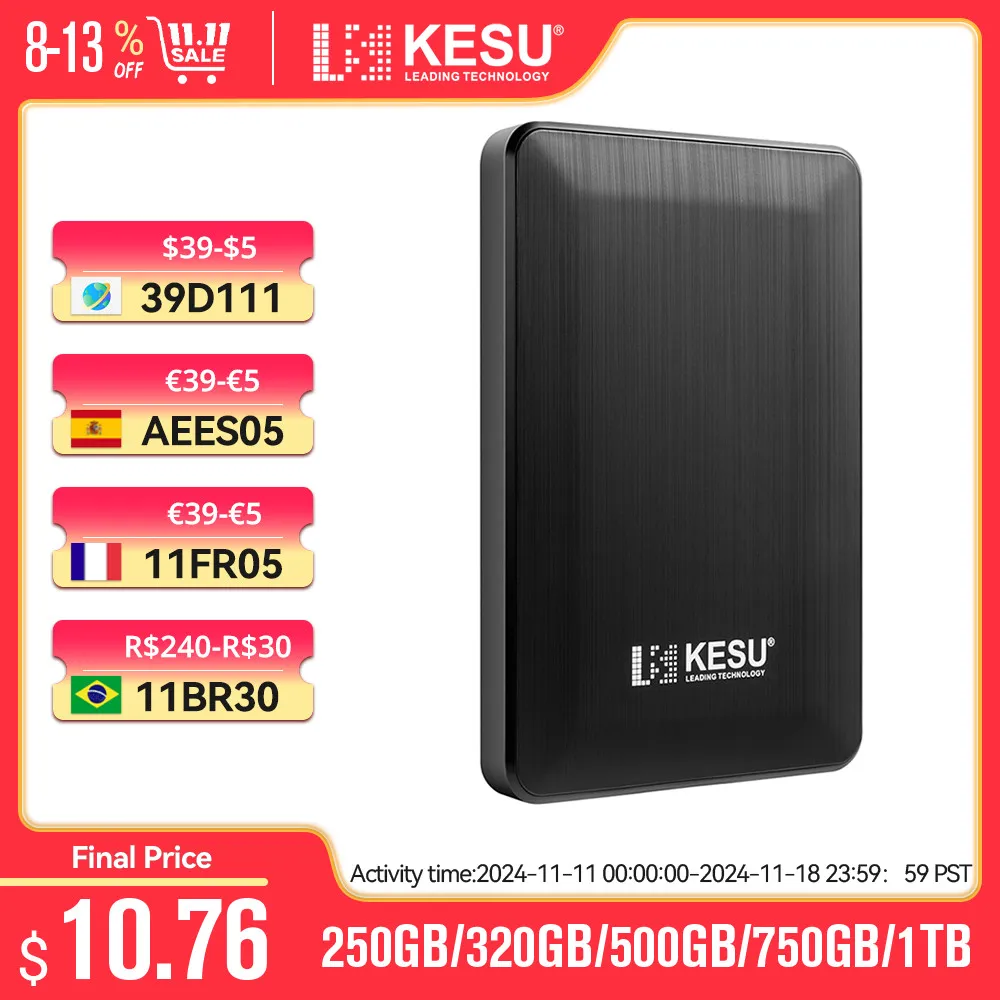 KESU ภายนอก HDD USB3.0 2.5 "250 GB/320 GB/500 GB/1 TB ฮาร์ดดิสก์ภายนอกสําหรับเดสก์ท็อป/แล็ปท็อป/MacBook