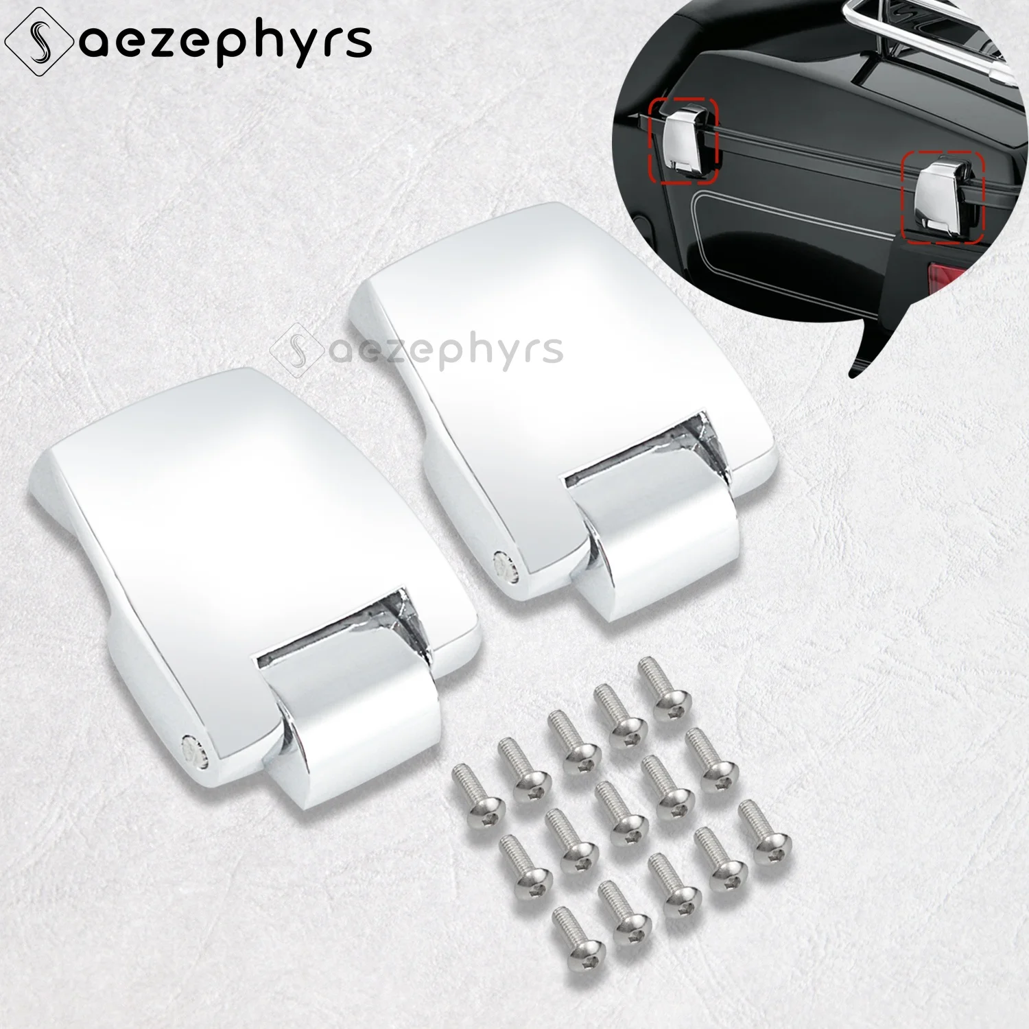 Motorcycle Razor Chopped King Trunk Latches Hinges For Harley Touring Street Electra Glide CVO Road King FLHTC Tri Glide 88-13