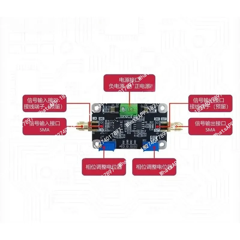 Analog adjustable phase-shifting amplifier module Within the Range of 0-350 Degrees