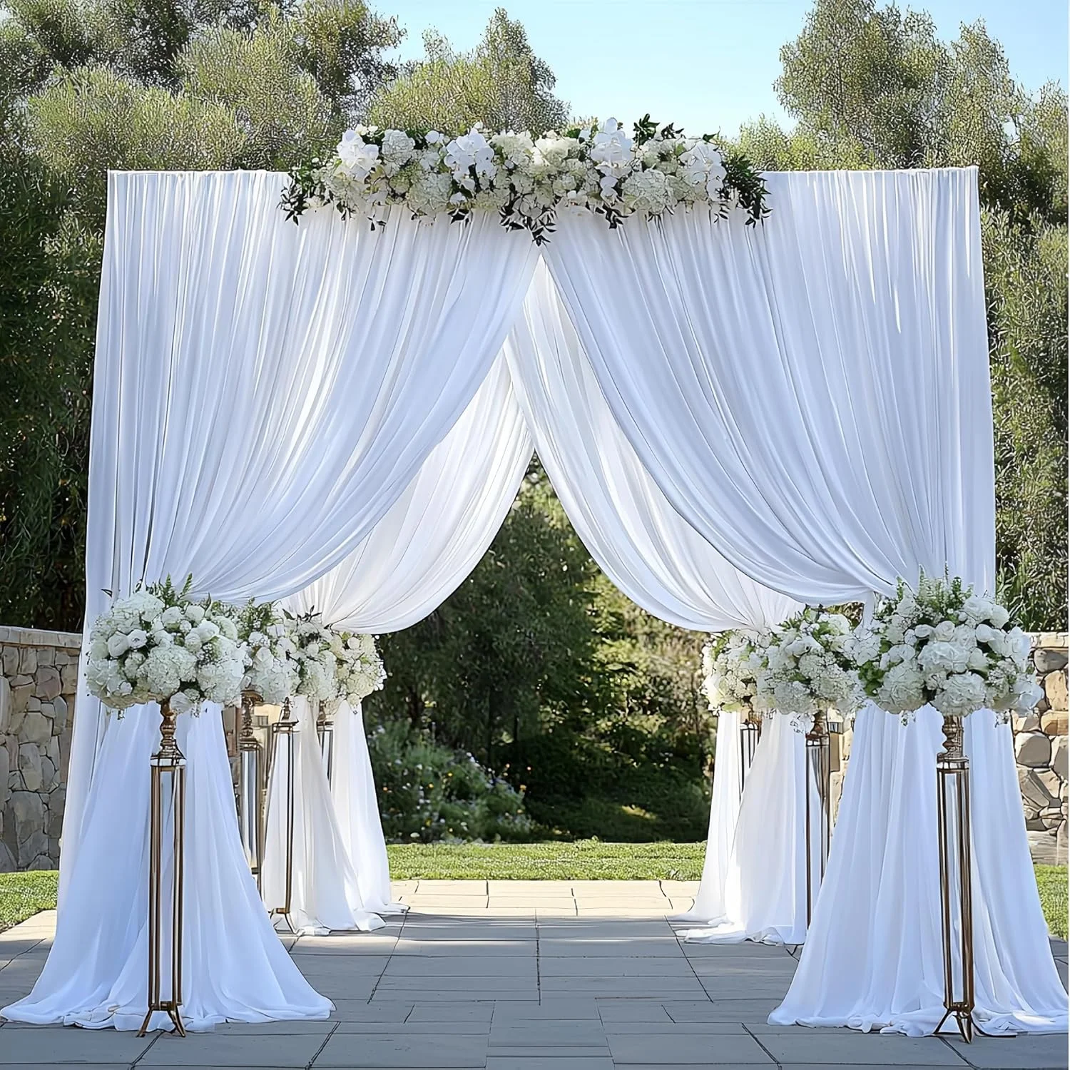White Backdrop Curtains for Party Wrinkle Free Drapes Tent Draping Photo Backdrops for Wedding Birthday Party Studio Photography