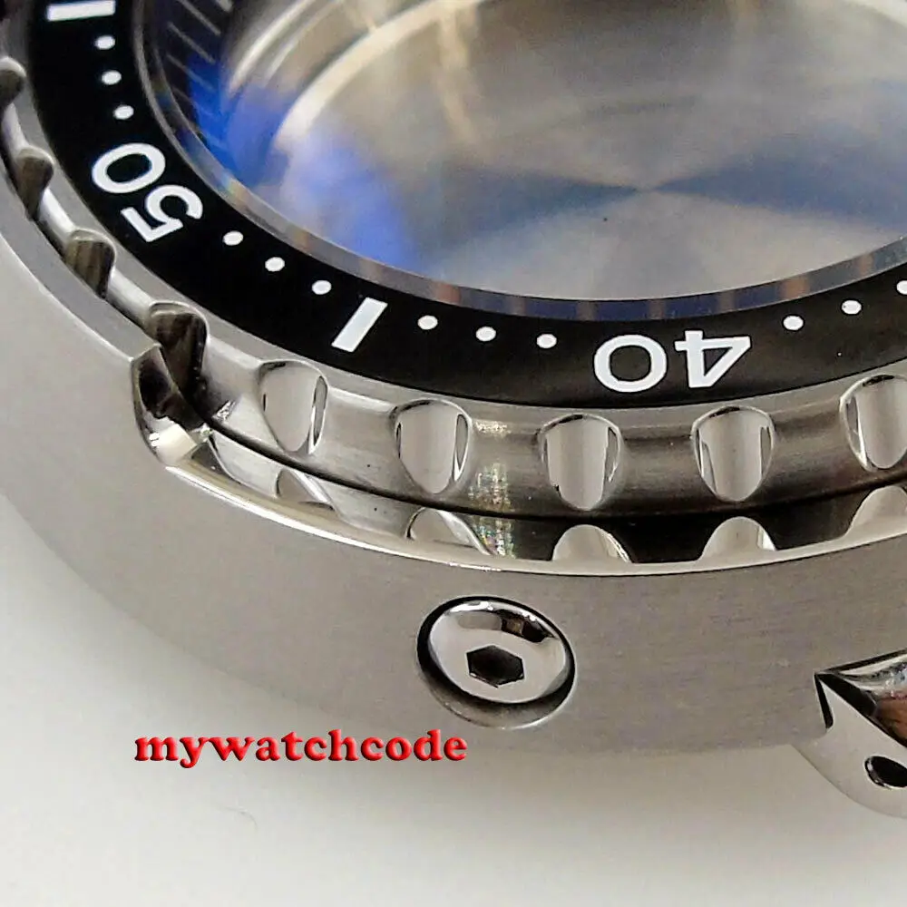 47mm Solid 316L Steel Sapphire Glass Watch Case Fit for NH35 SBBN031 SKX007 4 o'clock crown