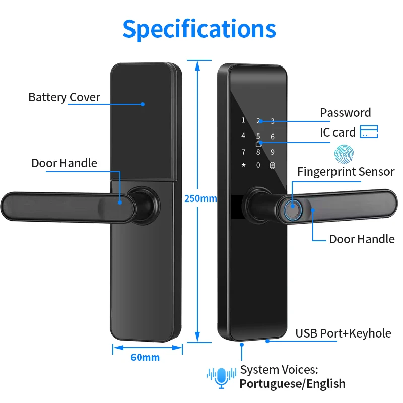 Rynx Basic Digital Electronic LockWith Biometric Fingerprint Intelligence Door Lock for Smart Keyless Home Life Security-protect