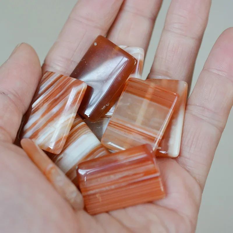 4ps 30x20mm agate spacer beads rectangular brown natural stone loose beads, used for jewelry making DIY bracelet earrings supply