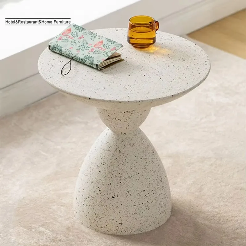 Light Luxury Modern White Stone Cafe Table INS Round Marble Nordic Style Dining Use Living Room Sofa Corner Side Table