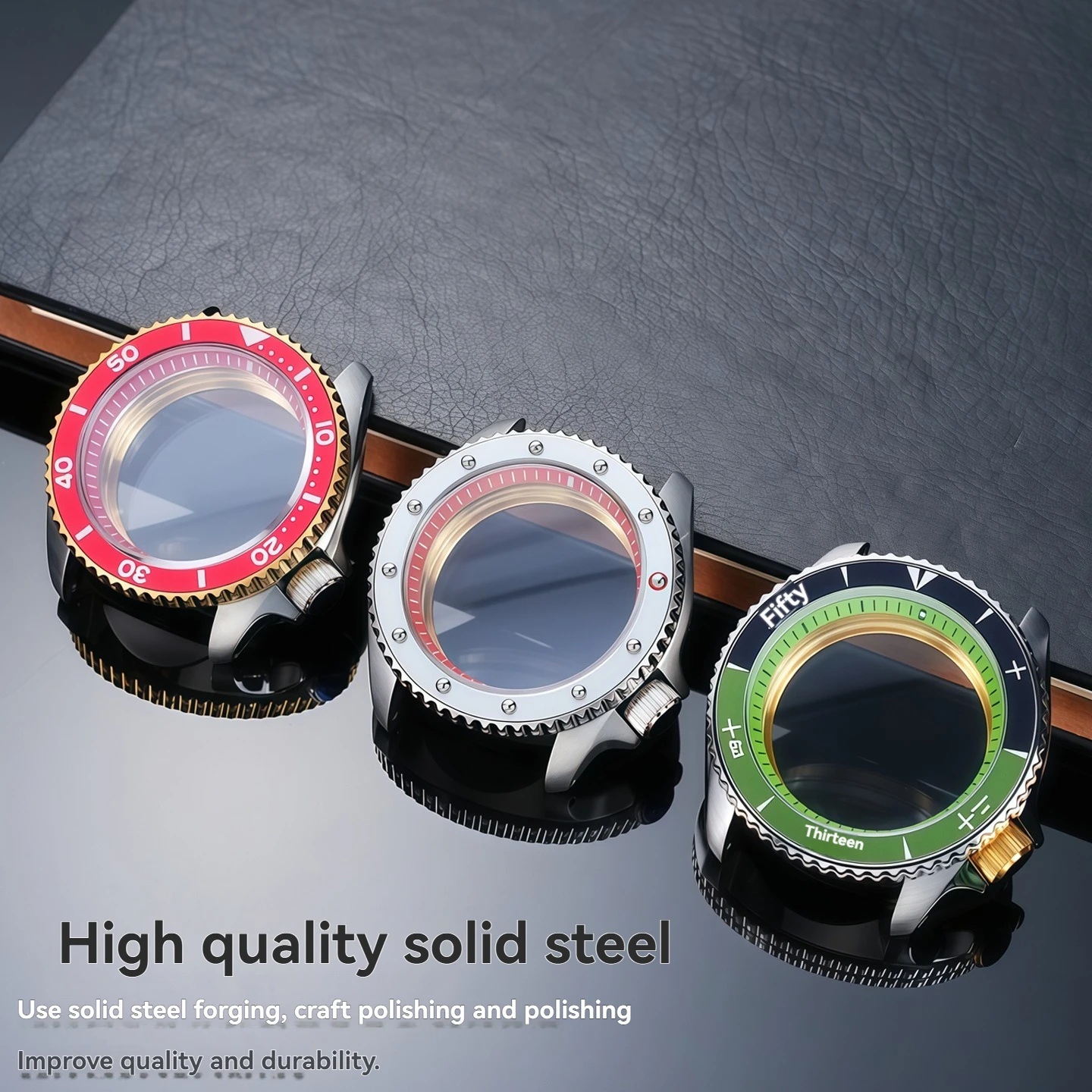 حافظة Mod Skx007 لهاتف Seiko NH35/NH36 حركة ميكانيكية إطار إدراج الياقوت والكريستال والزجاج حافظة ساعة فضية من الفولاذ المقاوم للصدأ