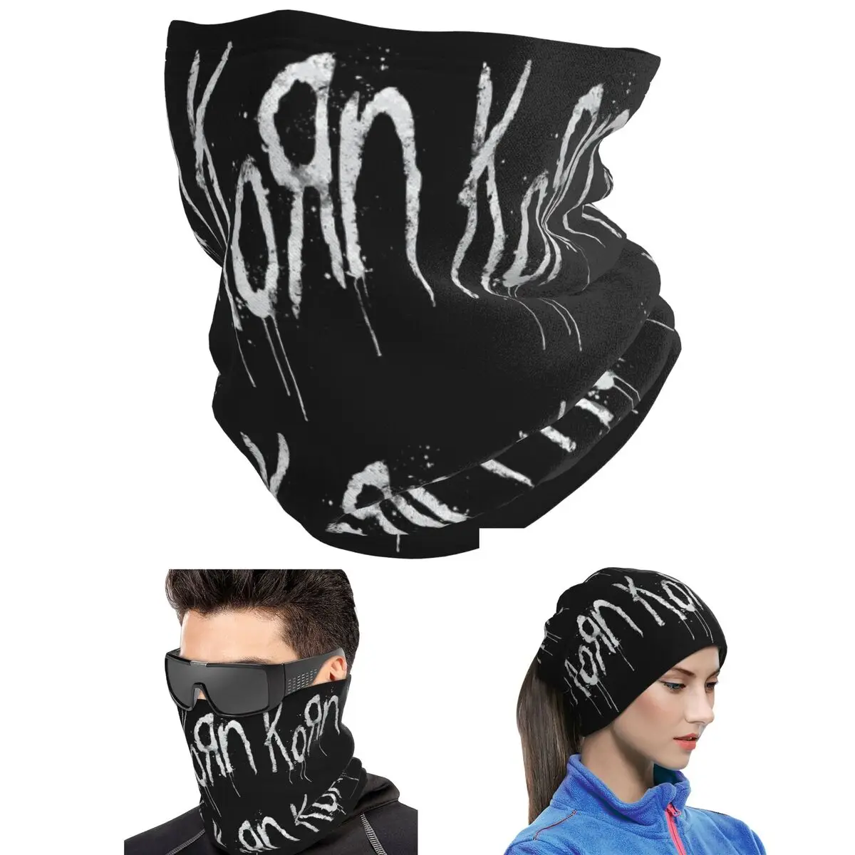 Korn Band Rock Metal Music Bandana Neck Cover Printed Magic Scarf Riding Balaclava For Men Women Adult Breathable