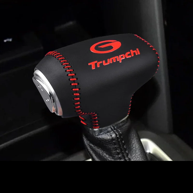 Leather Car Gear Shift Knob Cover for Trumpchi Gac gs4 2015 2016 2017 2018 2019 2020 2021 2022 Lever Protector interior real