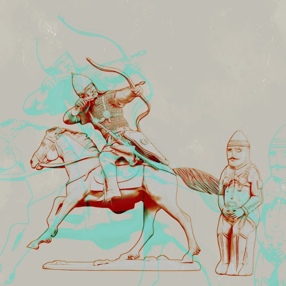 75mm resin unpainted model kit, military theme, 13th century Cuman horse archer, unassembled and unpainted GK