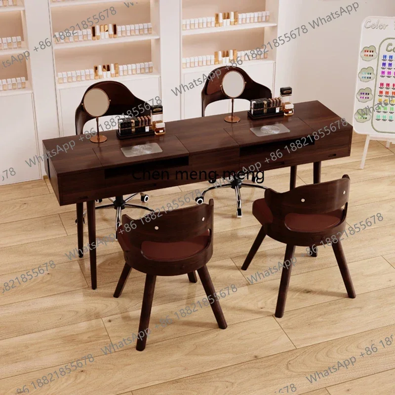 Retro Dressing Manicure Table Japanese Solid Wood Storage Modern Nail Tables Simple Nail Artist Salon