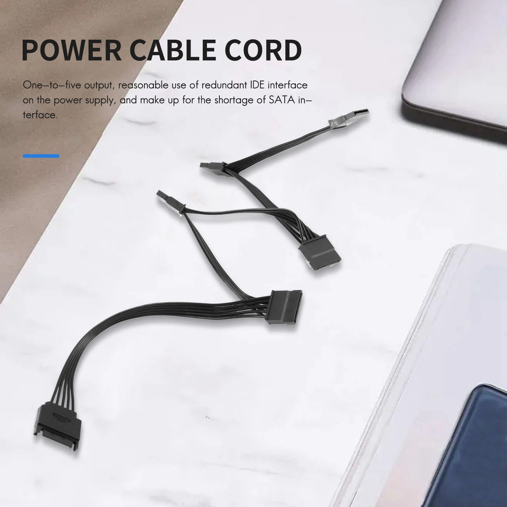 【HOT A88T】 15 Pin SATA Power Extension Hard Drive Cable 1 Male to 5 Female Power Supply Splitter Adapter Cable For DIY PC Sever