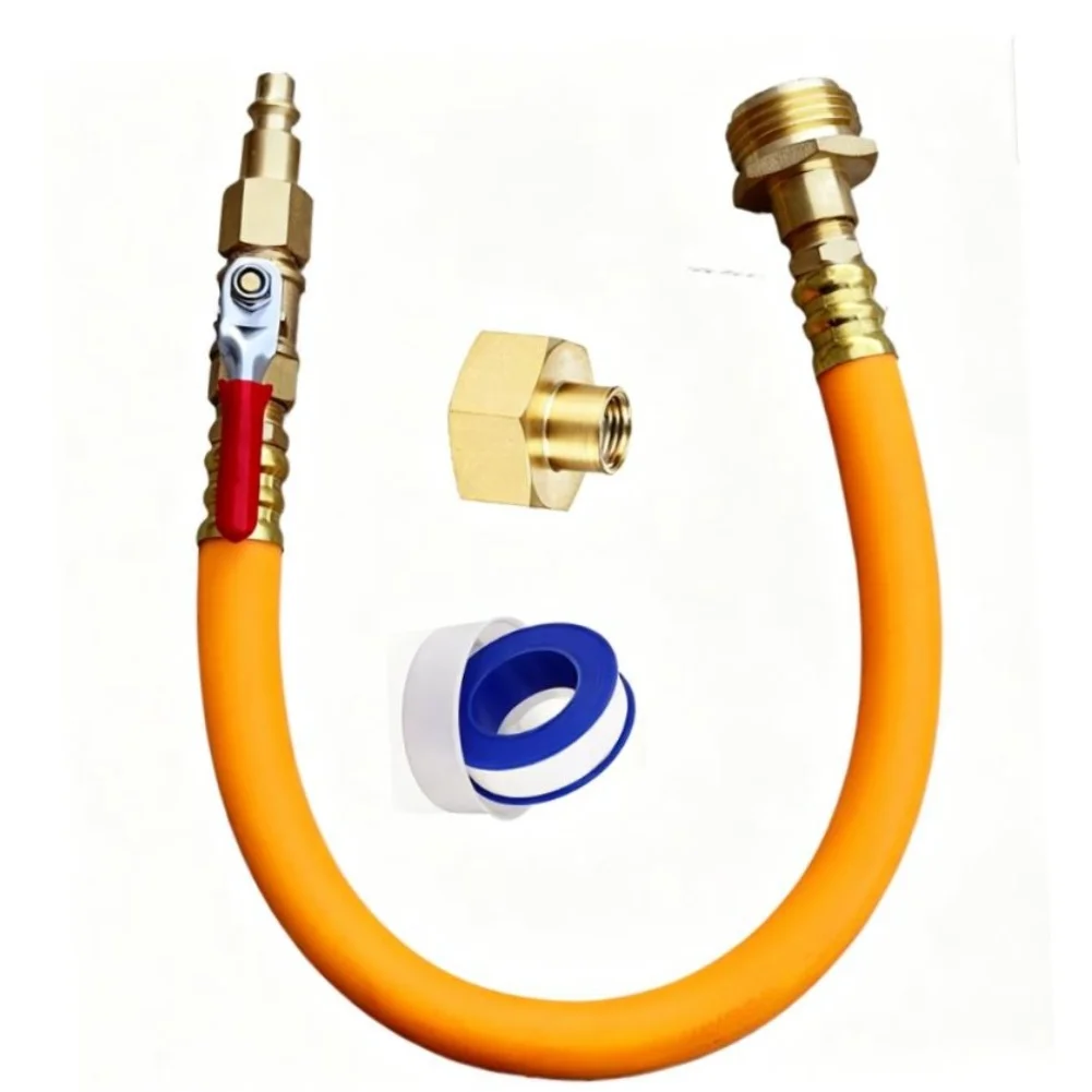 RV Winterizing Kit 16.9 Inch Brass Water Spray Adapter With Quick Connect Valve For RV Boat Trailer Antifreeze Tool