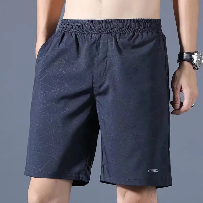 Męskie spodnie sportowe Ice Silk Five-Quarter Dry Running Fitn Training Beachwear Oddychające spodnie codzienne