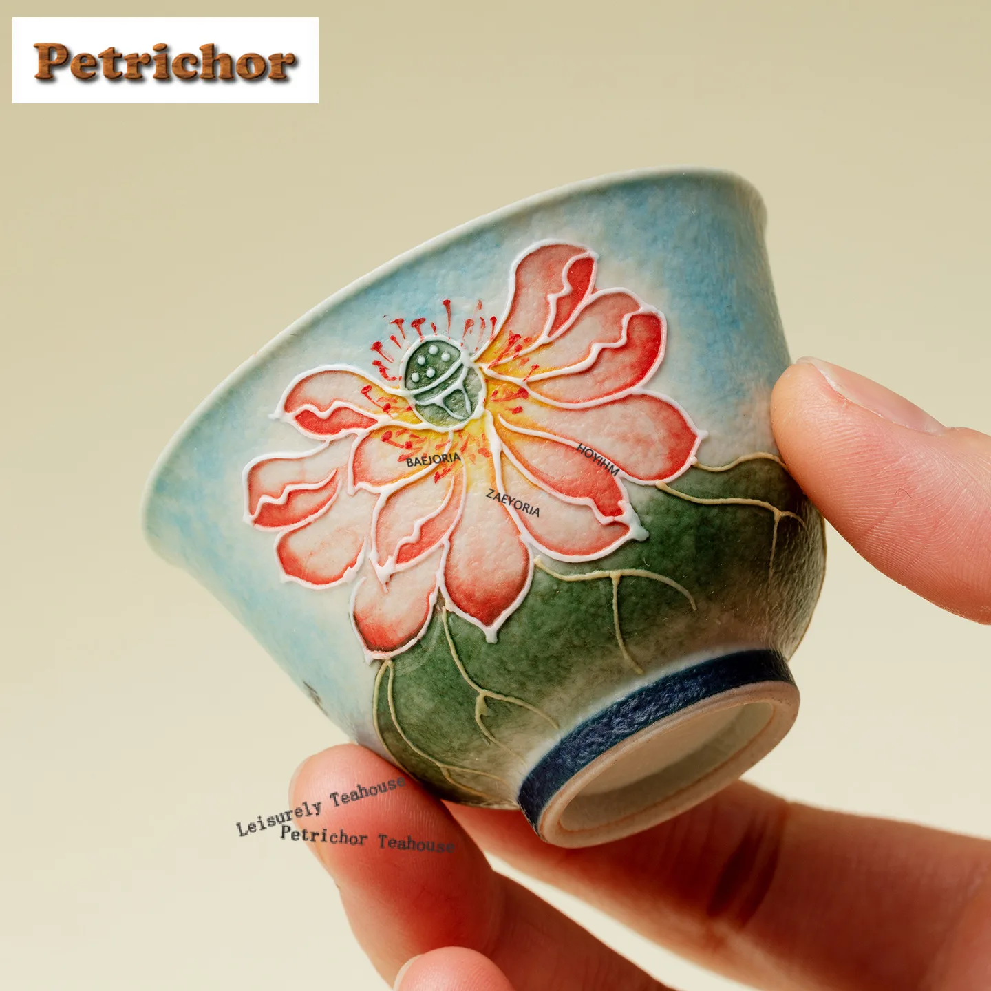 50ml Hand-painted Fish Playing With Lotus Flower Teacup Antique Tea Bowl Tea Pair Tea-tasting Smelling Cup Chazhan Master Cups