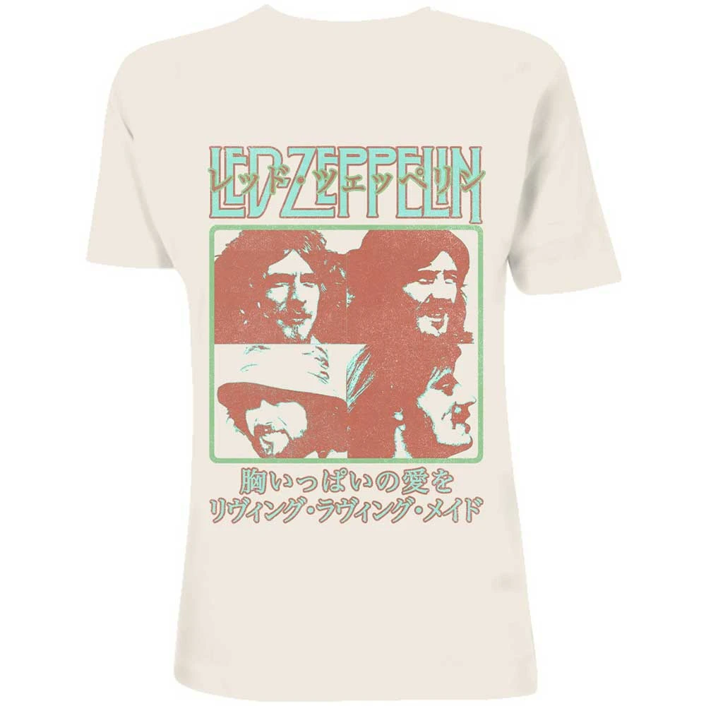 Japanese Poster Led Zeppelin Band T-Shirt Cotton Graphic Tee Men Women Summer Streetwear