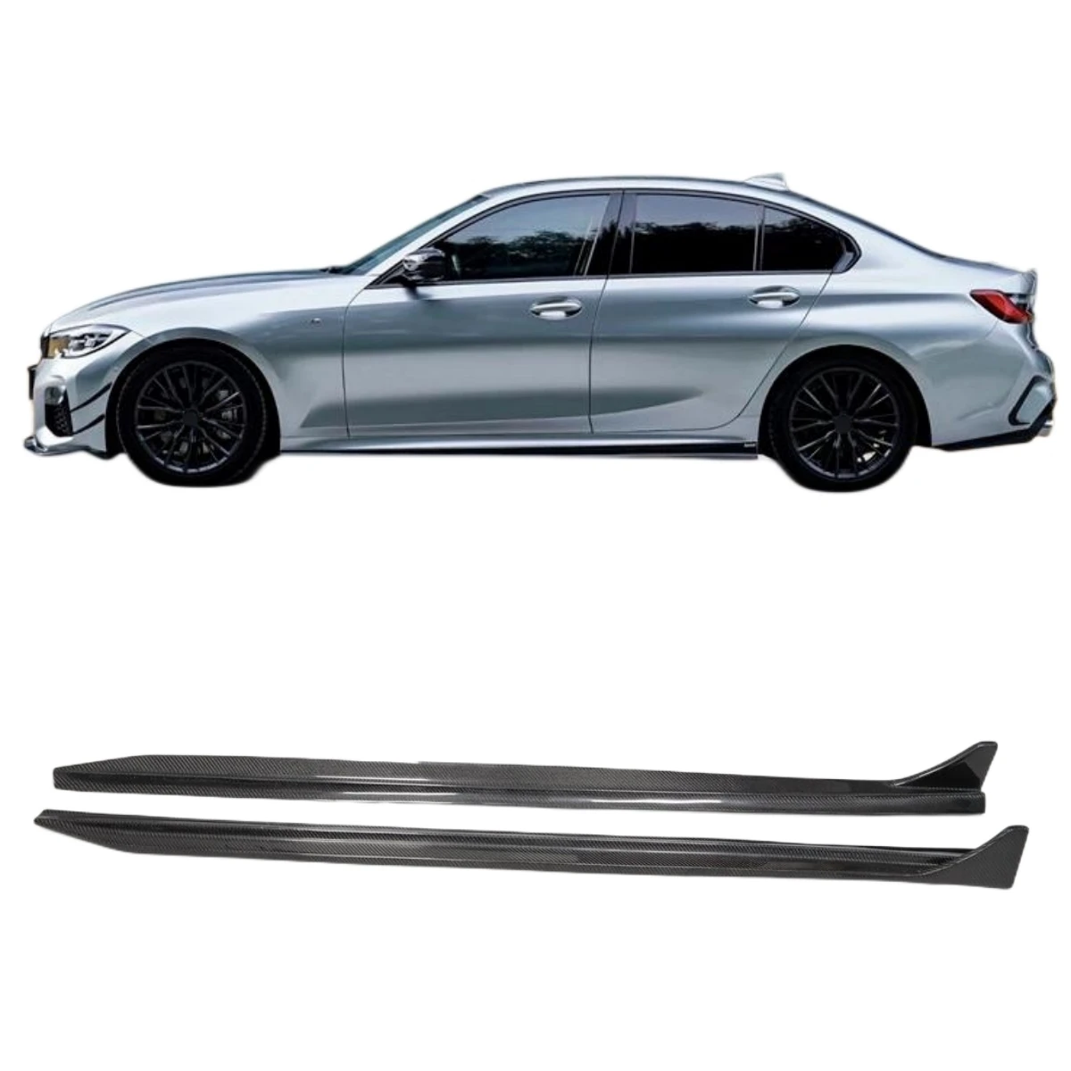 

KD Style Carbon Fiber side skirt Body Kit For BMW 3 Series G20 G28 Car Side Skirts Extension