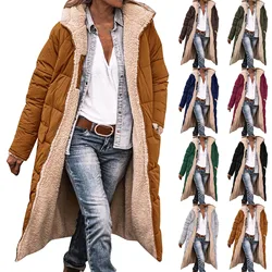 Women Cotton Jacket Ladies Fashionable Warm Winter Coat Double Faced Long Sleeve Hooded Down Jacket