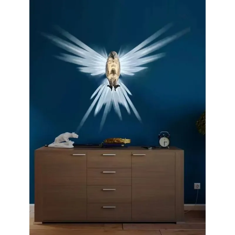 Modern Creative Lamp Bird Wall Lamp Owl Eagle Shape Projector Atmosphere Light 3D Print Body Animal Lighting Lustre Home Decor