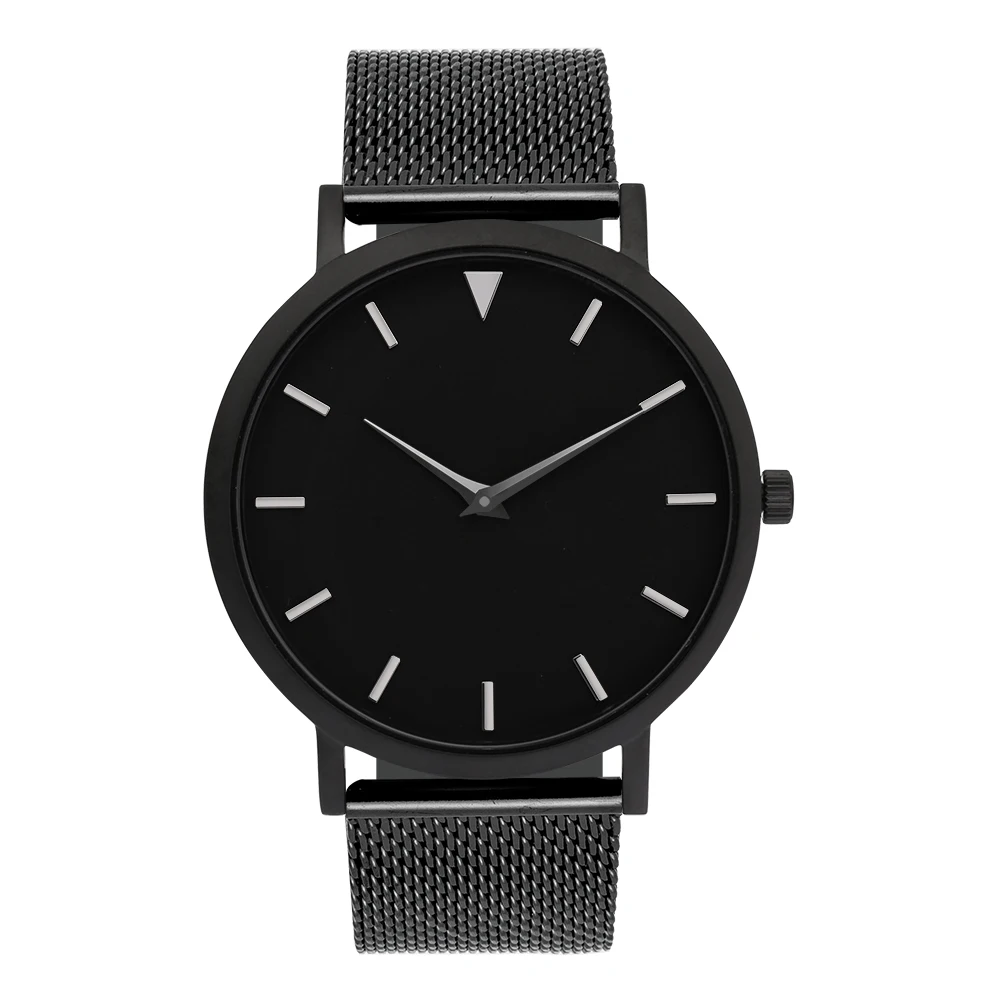 Watches Women Black Leather Strap 2 Years Warranty Watch 316L Stainless Steel Simple Dial Face Clocks