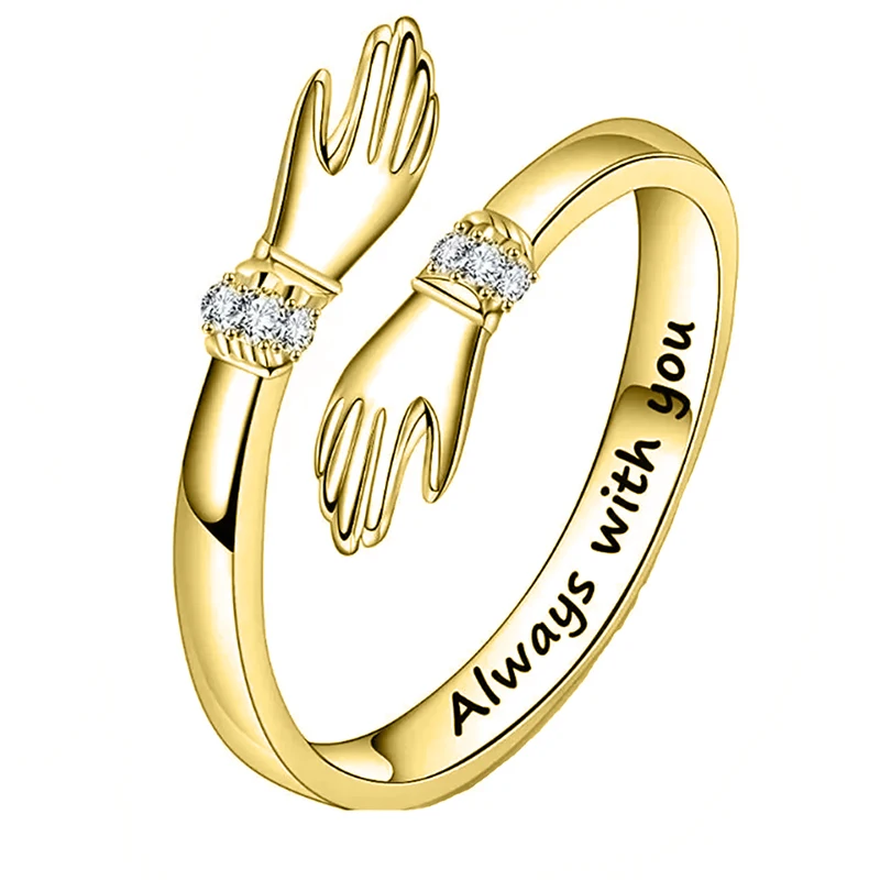 Huitan Love Hug Ringe verstellbare Öffnungs ringe für Frauen Silber Farbe/Gold Farbe Mode veränderbare Accessoires kreativen Schmuck