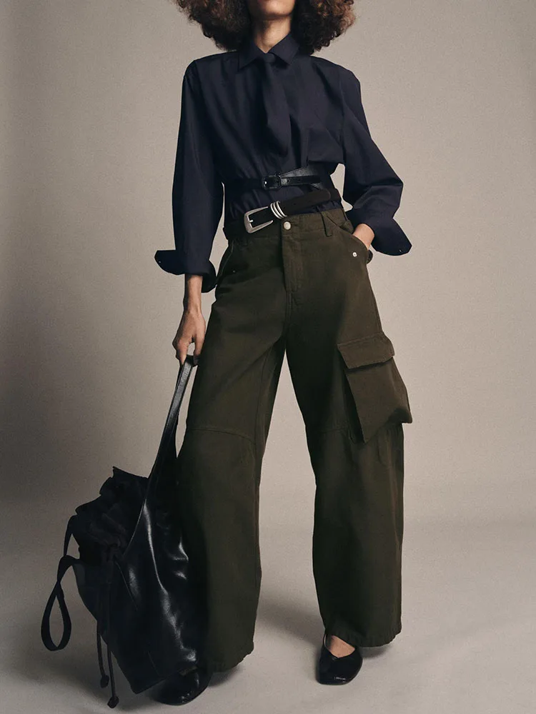 الراقية Faion منتصف الخصر العمل السراويل عارضة Sle الشتاء جديد وصول الملابس النسائية فضفاضة تناسب طويلة سستة إغلاق