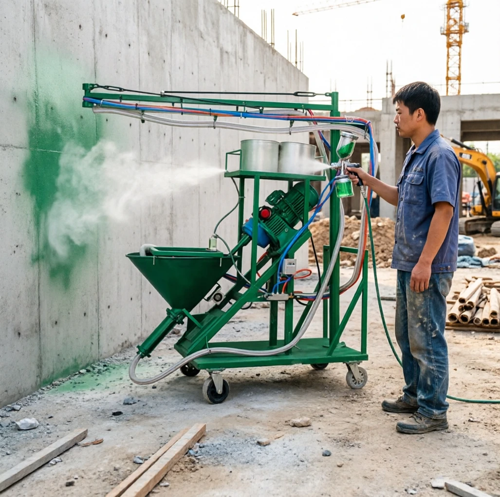 2026 Hot seller Mini GRC Fiberglass Spraying Machine Single Phase 220V Household Voltage Villa Renovation Mortar Spray Pump