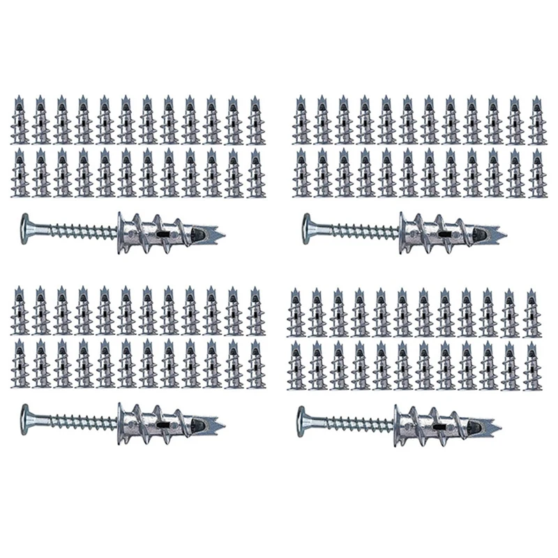 160 Pcs Metal Self Drive Anchor Plasterboard Dowels With Screws 4.5 X 35Mm For Single-Layer And Double-Clad Plasterboar