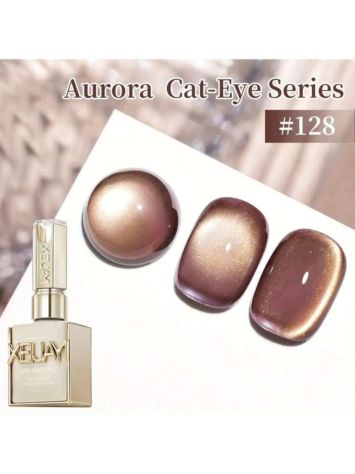 

XEIJAYI 1pc Aurora Cat Eye Gel Nail Polish Glitter Sequins Nail Polish Removable UV Polish Nail Art Suitable For Nail Art Design