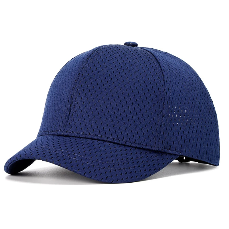 Gorra de béisbol de malla transpirable para hombre y mujer, gorro de ala corta para camionero, deportes, Golf, correr, Hip Hop, cabeza grande, talla