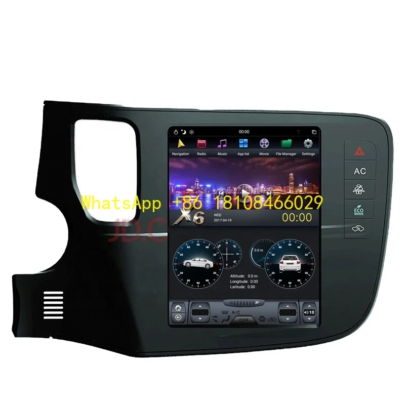 

PX6 Vertical Screen Car Multimedia Player Radio GPS Navigation for Mitsubishi Outlander 2016-2019 Carplay DSP Voice Control