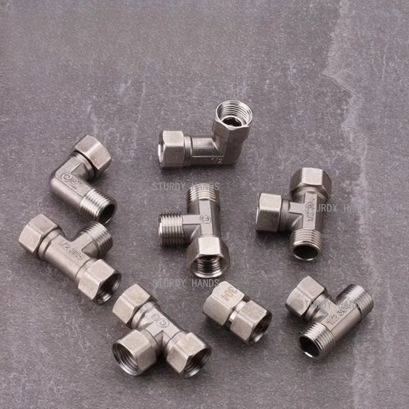 4PCS Stainless Steel Swivel Joint, 4-point Threaded Joint, Water Pipe Joint, Home Pipe Joints, Household Hardware Accessories