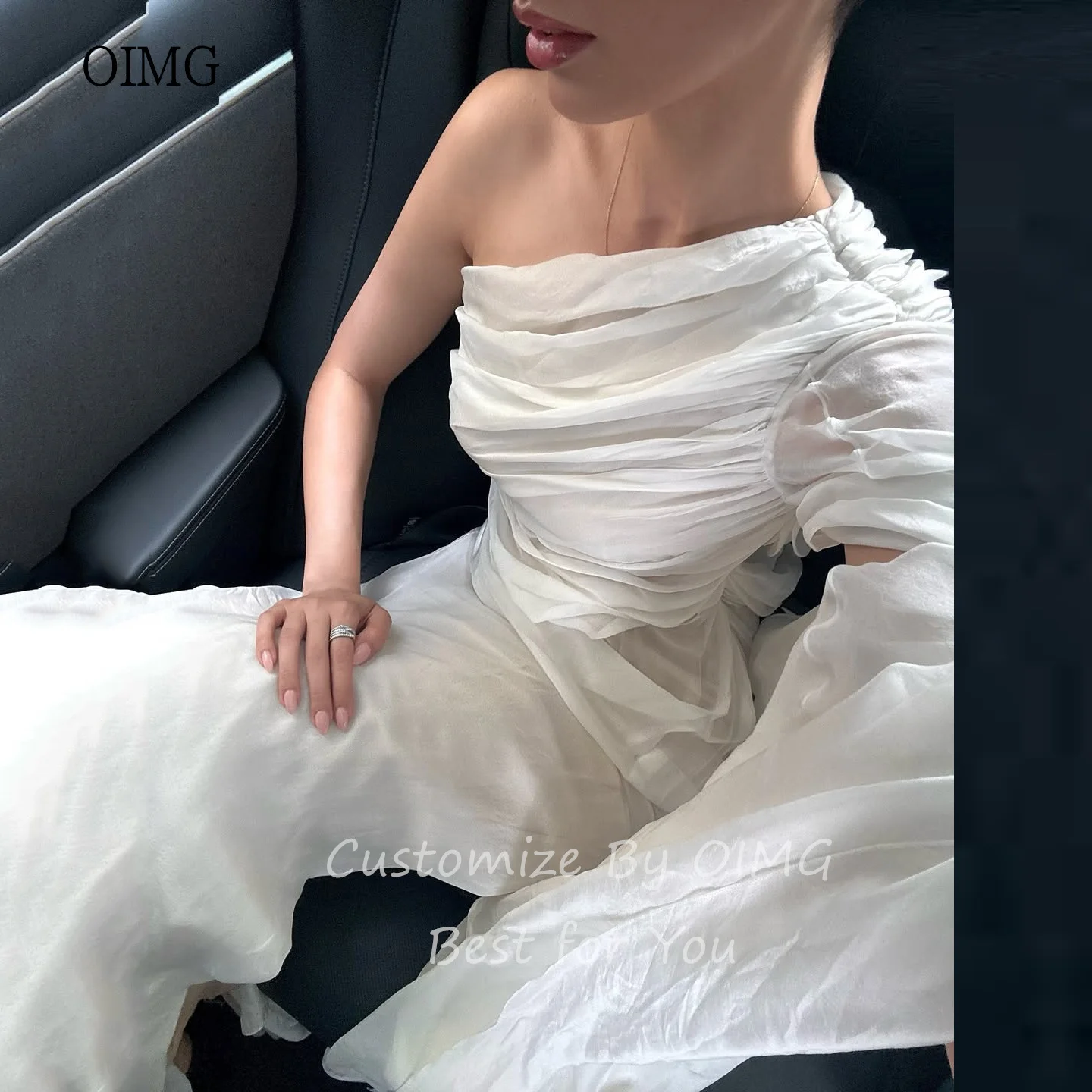 

OIMG Airy One Shoulder Mermaid Prom Gowns Maxi Backless Party Gown Long Evening Dress vestidos de verano Customized