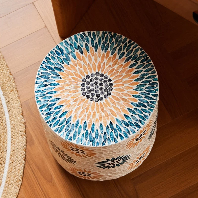 Creative Colorful Shell Tea Table,Luxury Coffee Table,Living Room Sofa Side Table,Art Desk ,Bedroom Nightstand,Nordic Furniture