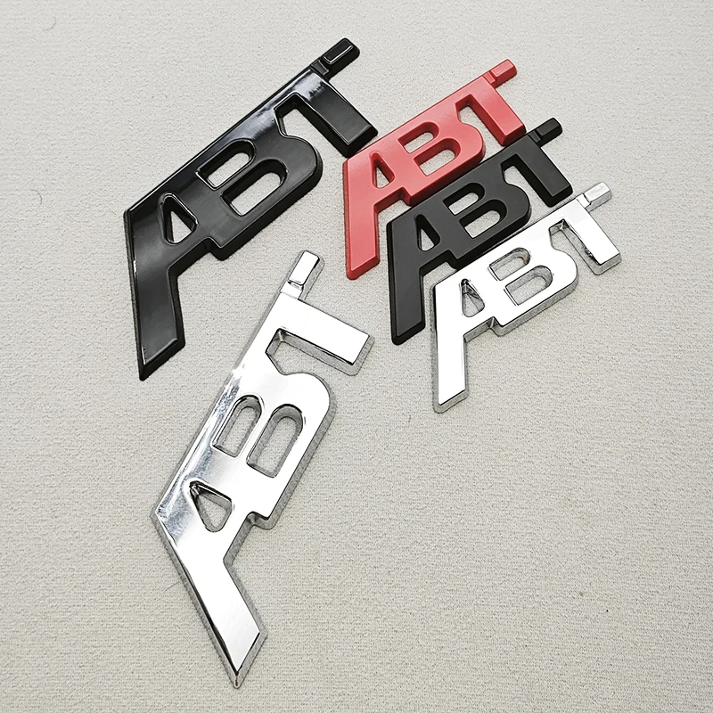 

3D Metal ABT Logo Front Grill Side Fender Badge Rear Trunk Boot Emblem Car Sticker For VW Audi S RS A4 A5 A6 A7 A8 Q3 Q5 Q7 TT