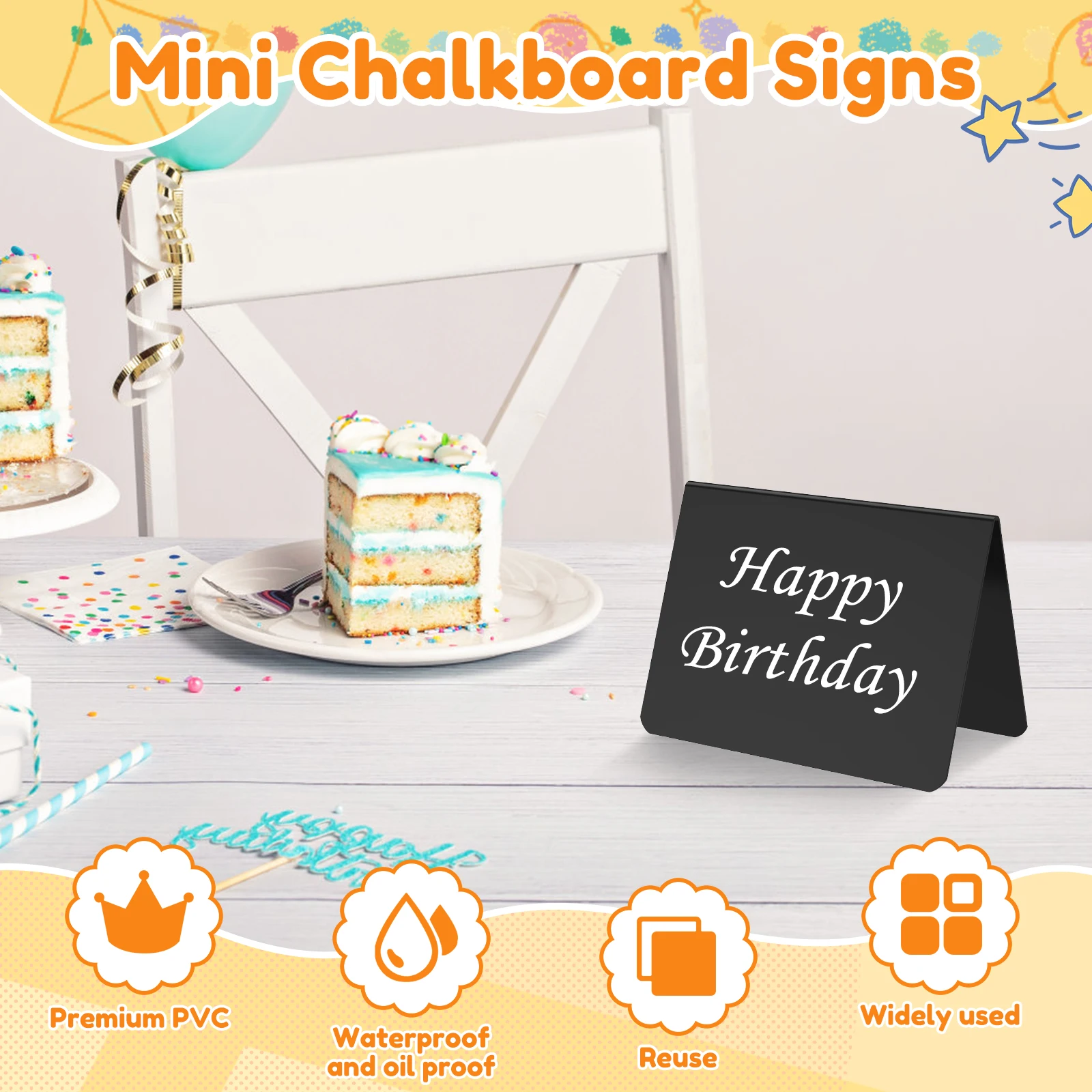 30 упаковок мини-знака из ПВХ для классной доски, водонепроницаемая вечеринка, шведский стол, пекарня, этикетки для еды с 12-цветной ручкой, ткань для чистки, распылитель